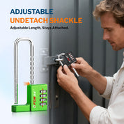 Cabinet LockCombination PadlockStainless Steel Gym Locker Lock Code Long Adjustable Shackle for Outdoor School Gym Sports lockers Fences Green 1 pack