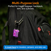 TSA Approved Cable Luggage Lock with Easy-to-Read Dials-Purple 2 Pack