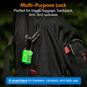 Forge TSA Approved Cable Luggage Lock with Easy-to-Read Dials, Green 4 TSA Locks.