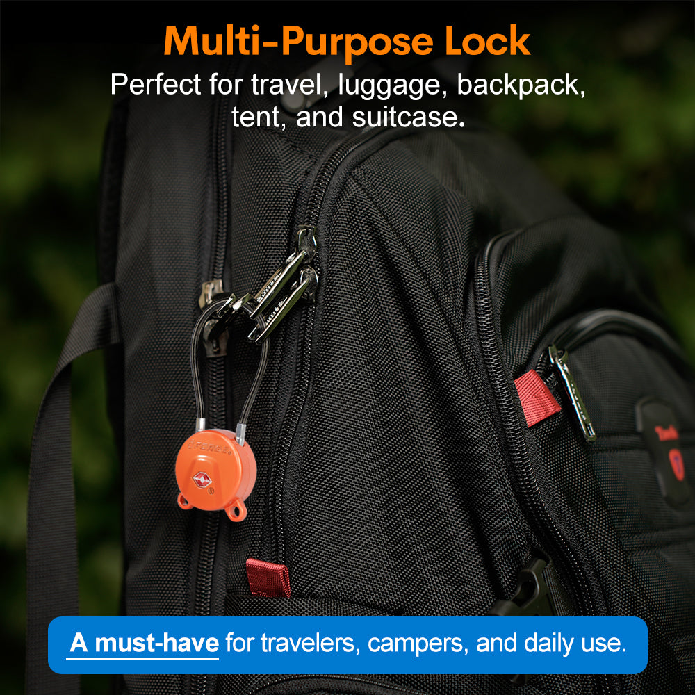 TSA Approved Luggage Locks, Ultra-Secure Dimple Key Travel Locks,TSA006 Key Cylinder, Orange 2 Locks, Model Koala