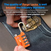 New431B_Dual-Opening TSA Approved Luggage Lock: Key or Combination Access, Heavy Duty. 2 Orange Locks