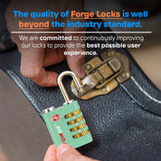 Dual-Opening TSA Approved Luggage Lock: Key or Combination Access, Heavy Duty. 2 Green Locks