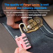 Dual-Opening TSA Approved Luggage Lock: Key or Combination Access, Heavy Duty. 2 Pink Locks