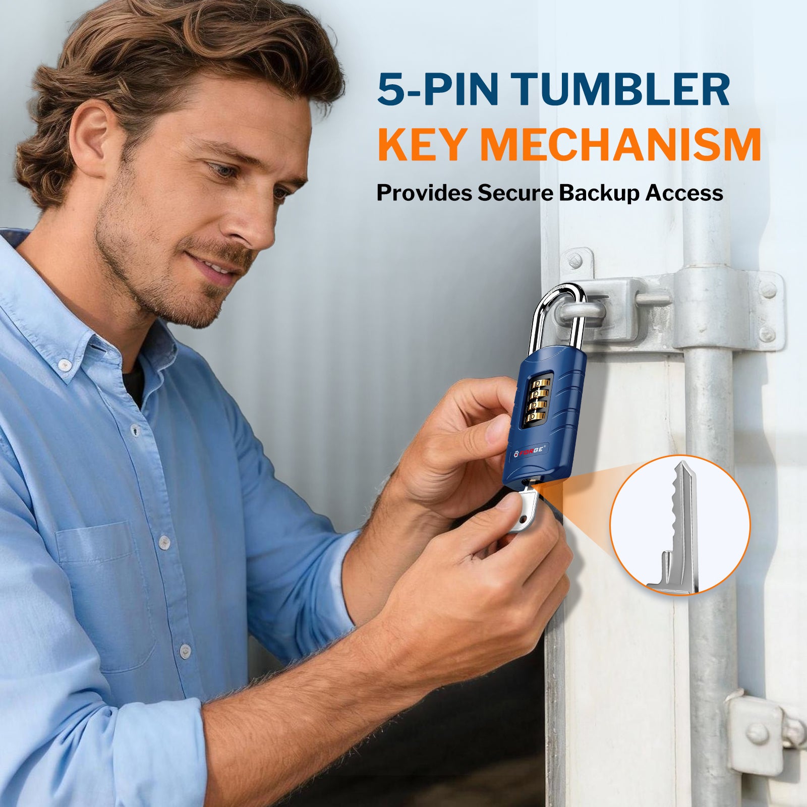 Combination Lock for Locker, 4-Digit Padlock with Code for Gym, School, Home & Work, Shackle Height: 1.77 in, 1-Pack, Model CL-42 Blue