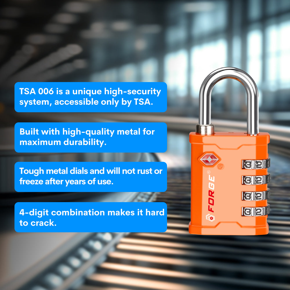 Heavy Duty TSA Approved  Lock for Tool Box and Case with TSA006 Key, Orange 2 Locks