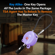 Candados para equipaje aprobados por la TSA, candados de viaje con llave de puntos ultraseguros, llave TSA006, color morado (2 unidades)
