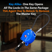 Forge TSA Approved Luggage Cable Lock Keyed Alike (Blue, 2 Pack)