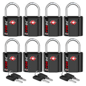 Candado para equipaje con llave de puntos aprobado por la TSA - Llave TSA006, candado pequeño ultraseguro. Negro, 8 candados.