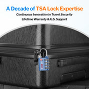 New431B_Dual-Opening TSA Approved Luggage Lock: Key or Combination Access, Heavy Duty. 2 Blue Locks