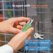 Dual-Opening TSA Approved Luggage Lock: Key or Combination Access, Heavy Duty. 2 Green Locks