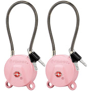 Candados para equipaje Forge aprobados por la TSA, candados de viaje con llave de puntos ultra seguros, llave TSA006, rosa, 2 candados. Modelo 2A088.