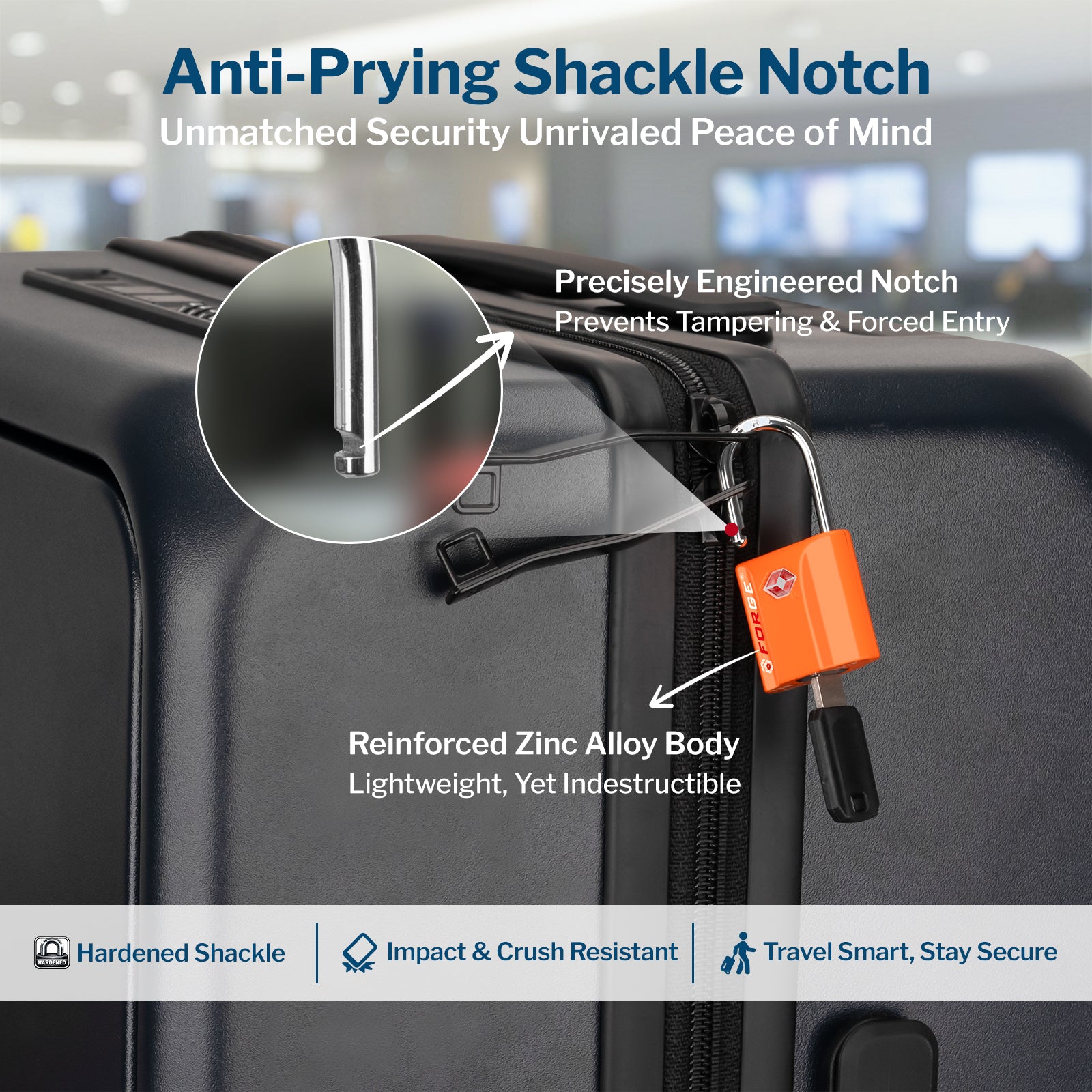 Candado para equipaje con llave de puntos aprobado por la TSA - Llave TSA006, candado pequeño ultraseguro. Naranja, 4 candados.