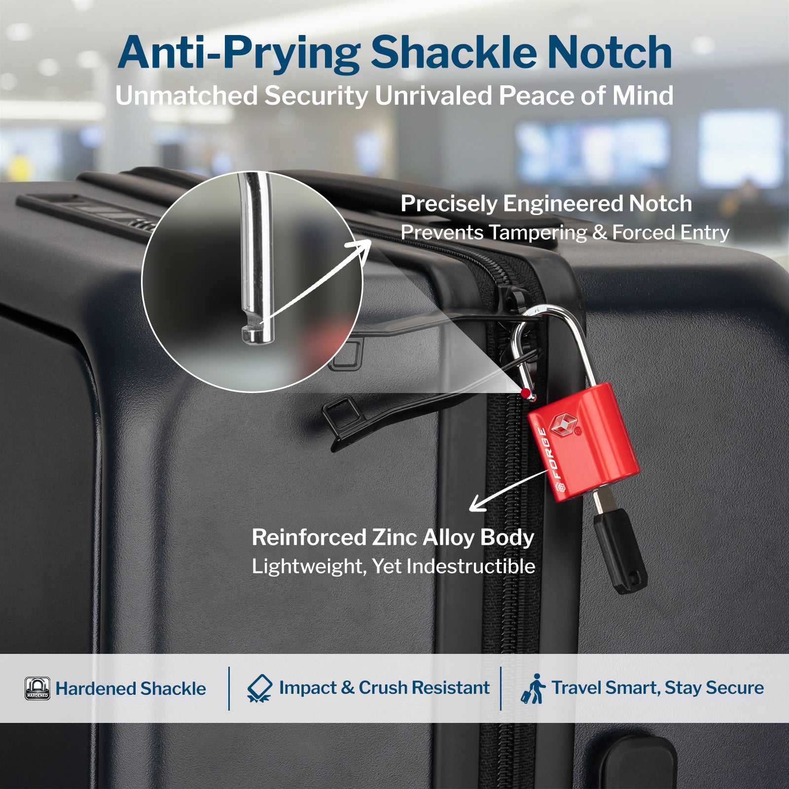 Candado para equipaje con llave de puntos aprobado por la TSA - Llave TSA006, candado pequeño ultraseguro. Rojo, 2 candados.