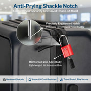 Candado para equipaje con llave de puntos aprobado por la TSA - Llave TSA006, candado pequeño ultraseguro. Rojo, 2 candados.