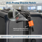 Candado para equipaje con llave de puntos aprobado por la TSA - Llave TSA006, candado pequeño ultraseguro. Naranja, 2 candados.