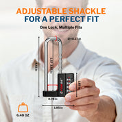 Forge Heavy-Duty Combination Lock, Waterproof & Adjustable Long Shackle (1.57"-3.85", Black)