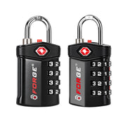 Forge Model Atlas 17019 Heavy Duty TSA Lock, 4-Digit & Open Alert, for Pelican Case, Gun Case, Locker (Black, 2-Pack )