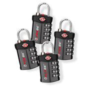 Forge Model Atlas 17019 Heavy Duty TSA Lock, 4-Digit & Open Alert, for Pelican Case, Gun Case, Locker (Black, 4-Pack )
