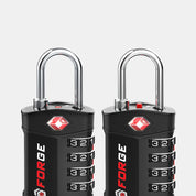 TSA Approved 4-Digit Combination Locks for Luggage and Suitcases. Open Alert, Alloy Body. Black 4 Locks