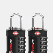 TSA Approved 4-Digit Combination Locks for Luggage and Suitcases. Open Alert, Alloy Body. Black 2 Locks