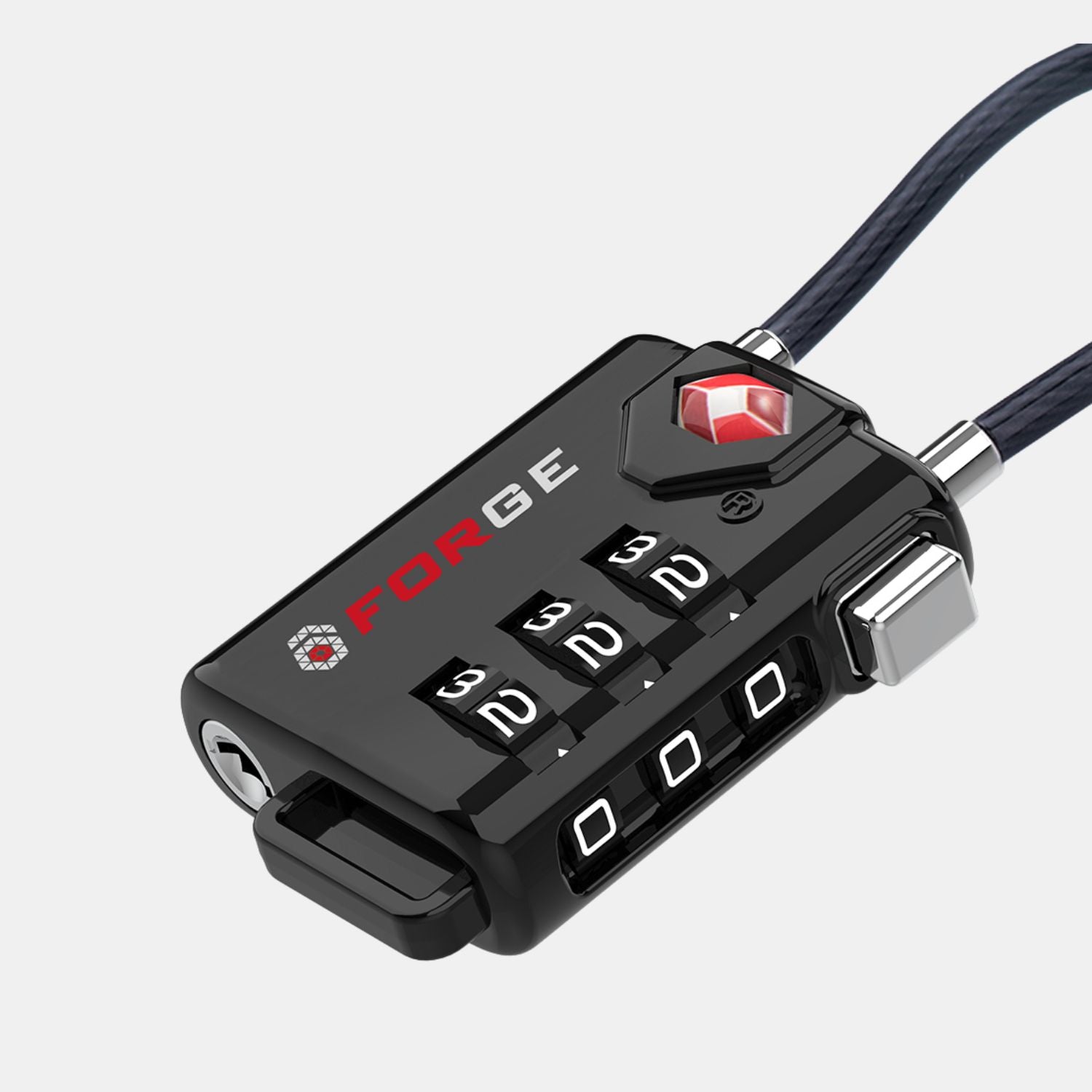 TSA Approved Cable Luggage Lock with Easy-to-Read Dials, Black 1 Lock