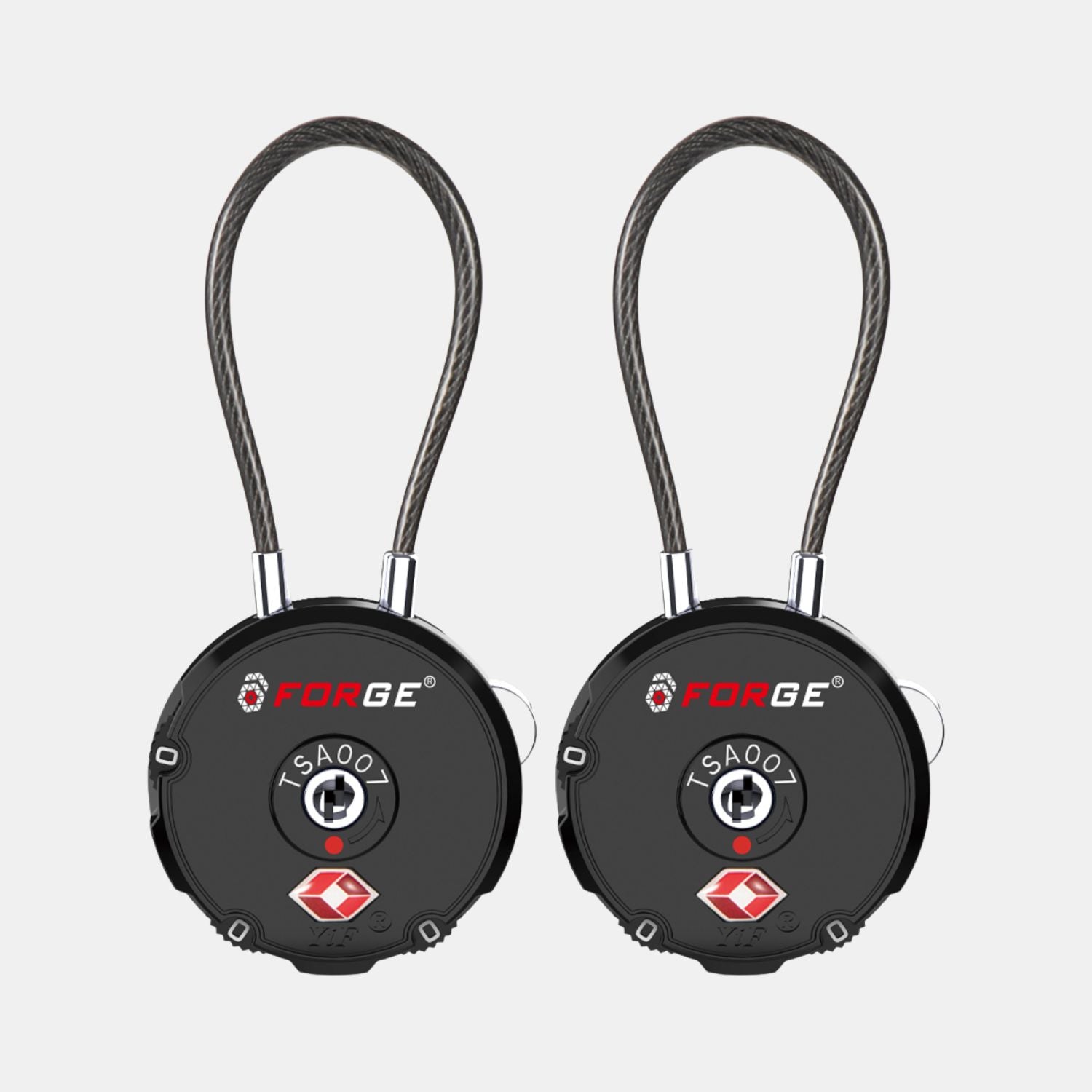 TSA Approved Round-Shaped Luggage Lock: Combination, Easy to Set, Use, Black 2 Locks