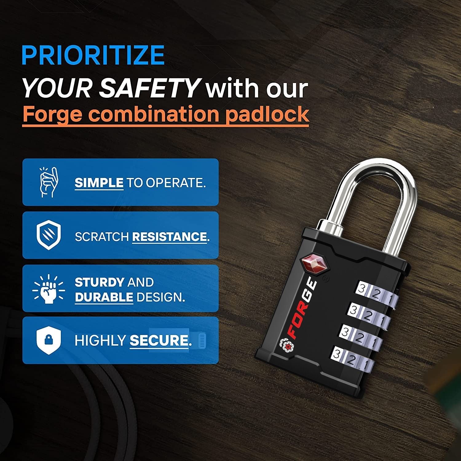 Heavy Duty TSA Approved Lock for Tool Box and Case with TSA006 Key, Bl ...