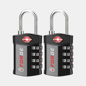 TSA Approved 4-Digit Combination Locks for Luggage and Suitcases. Open Alert, Alloy Body. Black 2 Locks