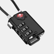 FORGE TSA Approved Cable Luggage Lock with Easy-to-Read Dials, Black 4 Locks