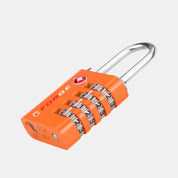 Dual-Opening TSA Approved Luggage Lock: Key or Combination Access, Heavy Duty. 2 Orange Locks