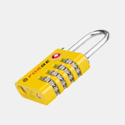 Dual-Opening TSA Approved Luggage Lock: Key or Combination Access, Heavy Duty. 4 Yellow Locks