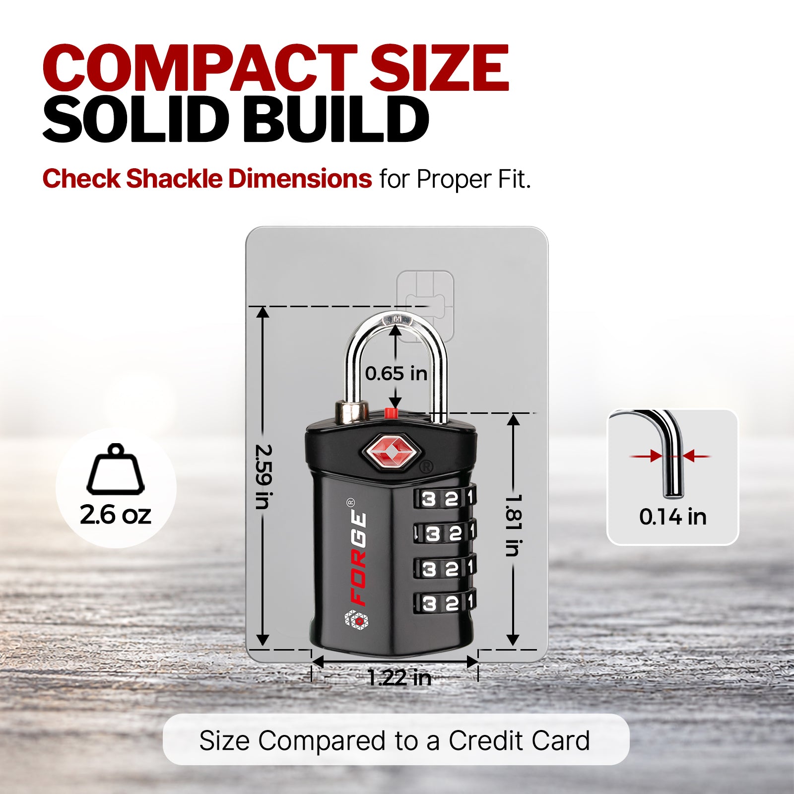 Forge Model Atlas 17019 Heavy Duty TSA Lock, 4-Digit & Open Alert, for Pelican Case, Gun Case, Locker (Black, 4-Pack )