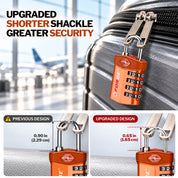 Forge Model Atlas 17019 Heavy Duty TSA Lock, 4-Digit & Open Alert, for Pelican Case, Gun Case, Locker (Orange, 4-Pack )