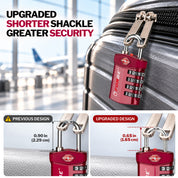 Forge Model Atlas 17019 Heavy Duty TSA Lock, 4-Digit & Open Alert, for Pelican Case, Gun Case, Locker (Red, 4-Pack )