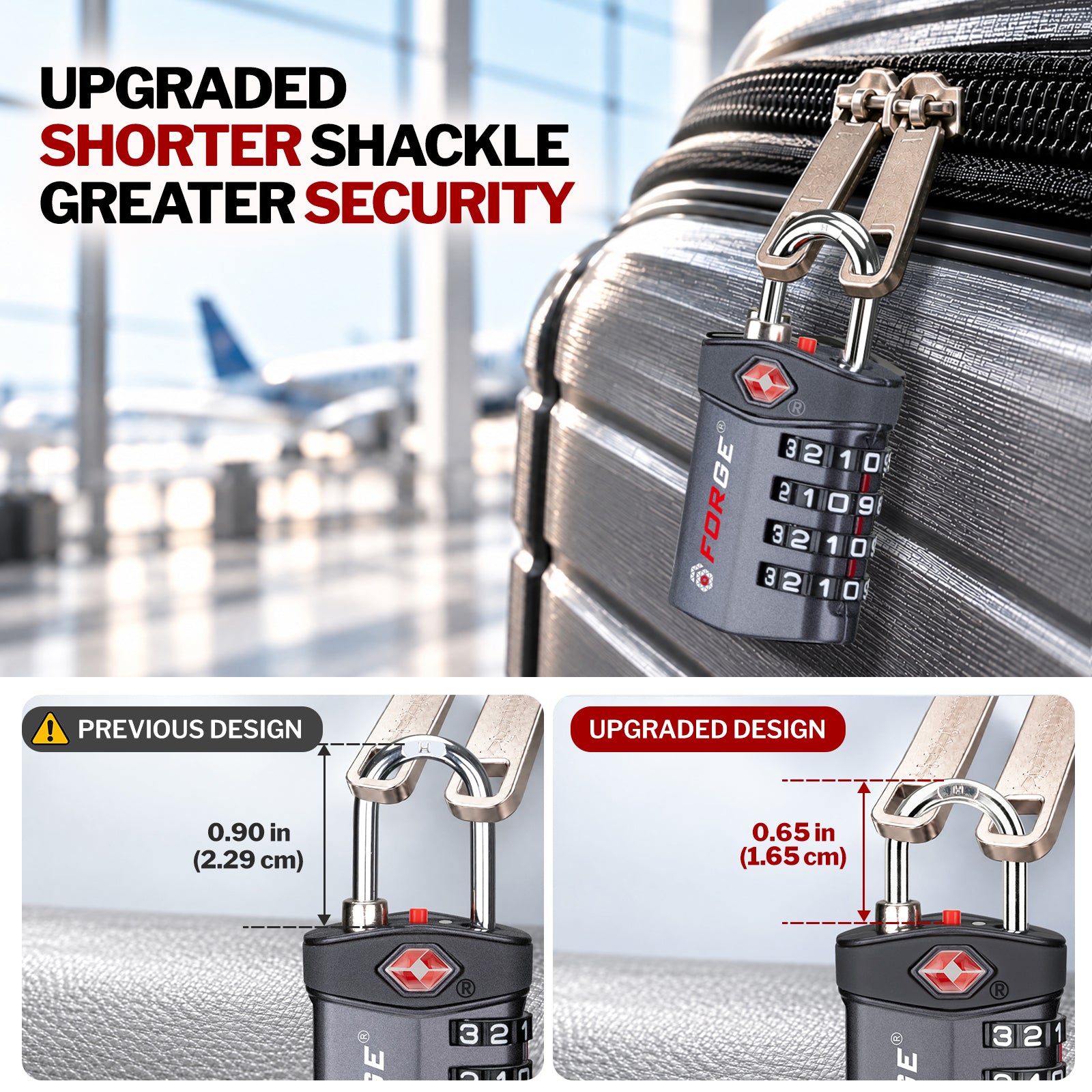 Forge Model Atlas 17019 Heavy Duty TSA Lock, 4-Digit & Open Alert, for Pelican Case, Gun Case, Locker (4 Colors Pack )