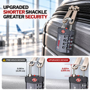 Forge Model Atlas 17019 Heavy Duty TSA Lock, 4-Digit & Open Alert, for Pelican Case, Gun Case, Locker (4 Colors Pack )