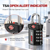 Forge Model Atlas 17019 Heavy Duty TSA Lock, 4-Digit & Open Alert, for Pelican Case, Gun Case, Locker (Black, 2-Pack )