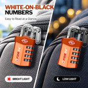 Forge Model Atlas 17019 Heavy Duty TSA Lock, 4-Digit & Open Alert, for Pelican Case, Gun Case, Locker (Orange, 4-Pack )