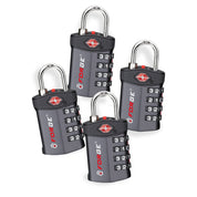 Forge Model Atlas 17019 Heavy Duty TSA Lock, 4-Digit & Open Alert, for Pelican Case, Gun Case, Locker (Gray, 4-Pack )
