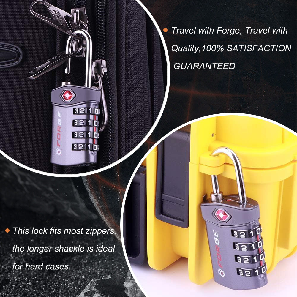 Your Luggage Best Padlock For Luggage Your Luggage Best Tsa Luggage Locks Forge TSA Approved 4-Digit