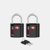 TSA Approved Dimple Key Luggage Lock - TSA006 Key, Ultra-Secure Small Size Lock. Black 2 Locks