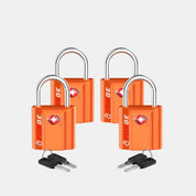 TSA Approved Dimple Key Luggage Lock - TSA006 Key, Ultra-Secure Small Size Lock. Orange 6 Locks