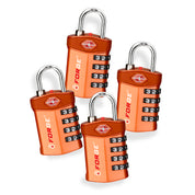 Forge Model Atlas 17019 Heavy Duty TSA Lock, 4-Digit & Open Alert, for Pelican Case, Gun Case, Locker (Orange, 4-Pack )