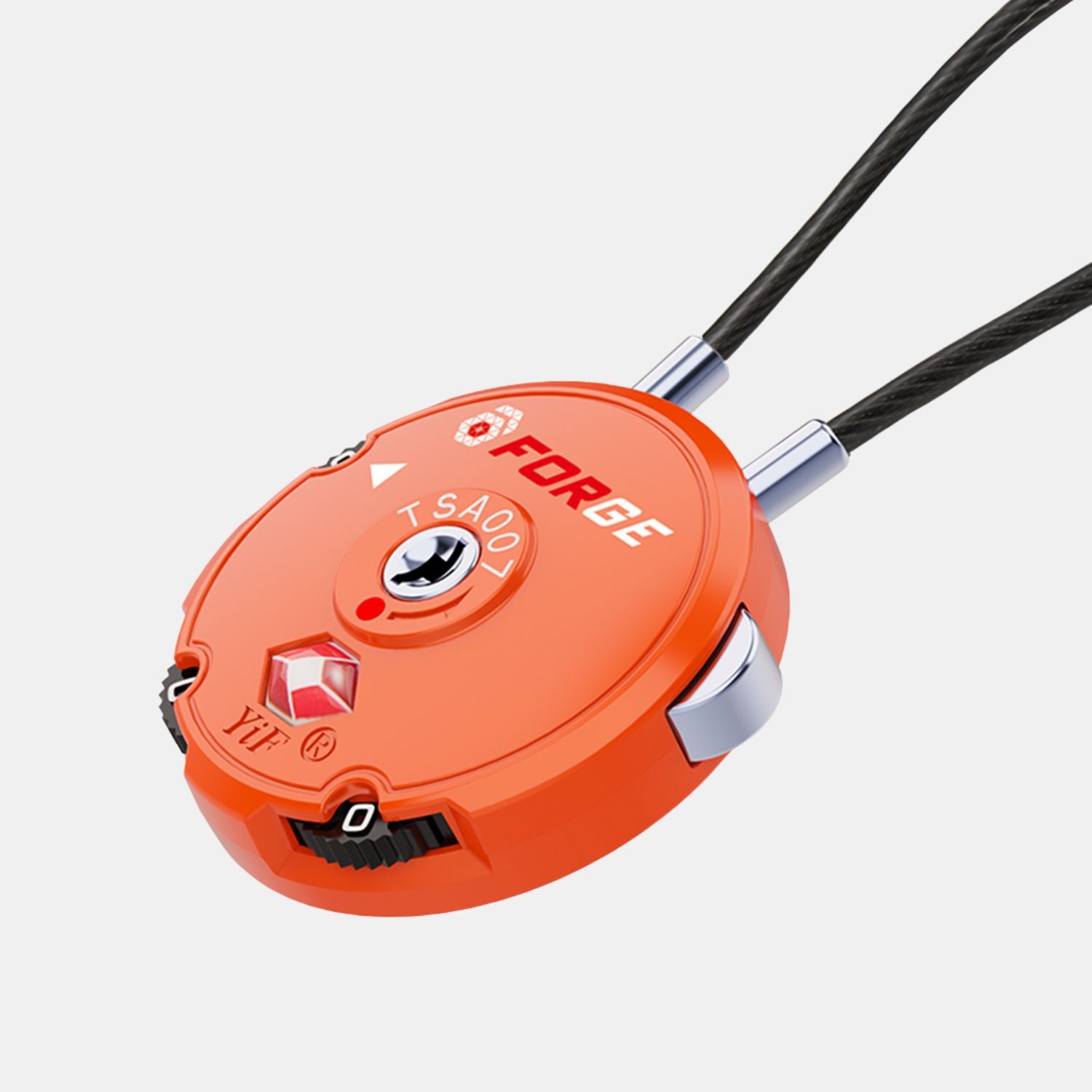 TSA Approved Round-Shaped Luggage Lock: Combination, Easy to Set, Use. Orange 2 Locks