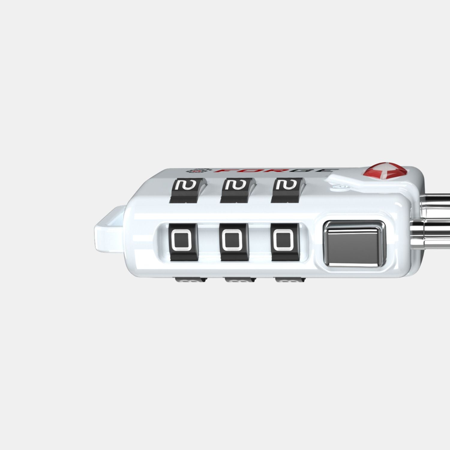 Forge 3-Digit Flexible TSA Approved Cable Luggage Lock | White 2-Pack