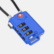 TSA Approved Cable Luggage Lock with Easy-to-Read Dials, Blue 2 Locks