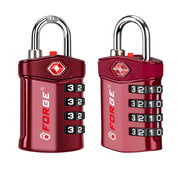 Forge Model Atlas 17019 Heavy Duty TSA Lock, 4-Digit & Open Alert, for Pelican Case, Gun Case, Locker (Red, 2-Pack )
