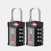 TSA Approved 4-Digit Combination Locks for Luggage and Suitcases. Open Alert, Alloy Body. Black 4 Locks