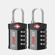 TSA Approved 4-Digit Combination Locks for Luggage and Suitcases. Open Alert, Alloy Body. Black 2 Locks