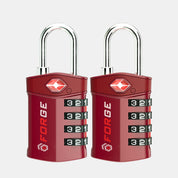 TSA Approved 4-Digit Combination Locks for Luggage and Suitcases. Open Alert, Alloy Body. Red 2 Locks